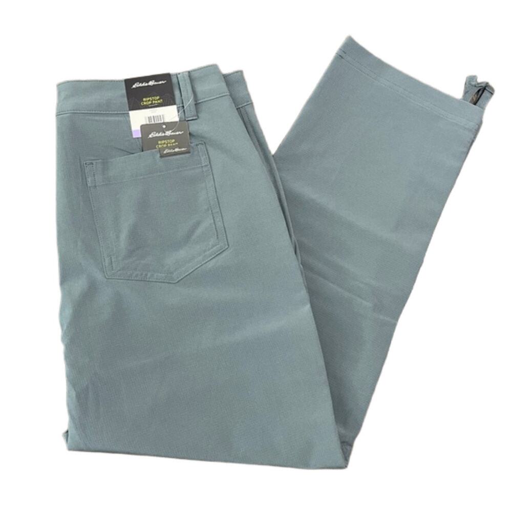 Eddie Bauer Women's Crop Pants Gray Ripstop Size 4 NWT